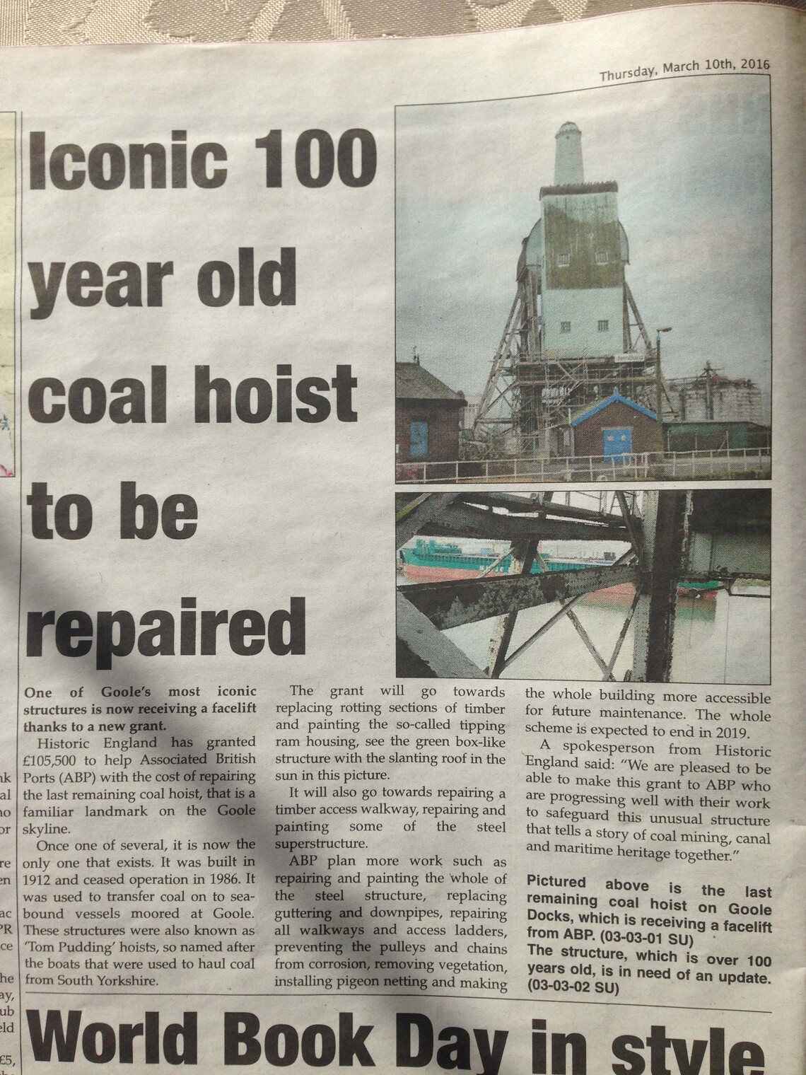 Iconic boat hoist to be restored - Goole Times article