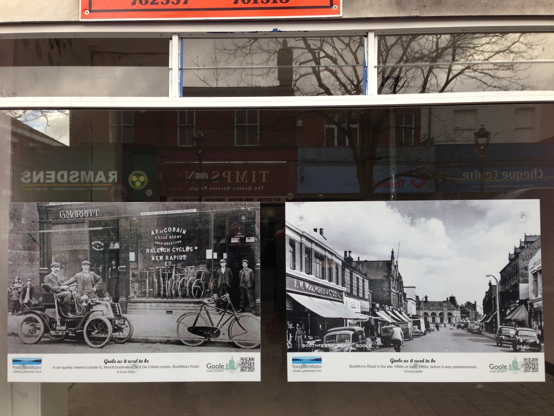 Images of old shopping streets go on display in the heritage port town of Goole in the East Riding of Yorkshire