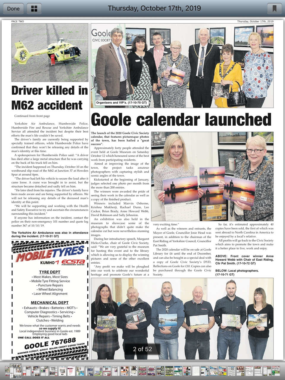 Goole Times article 17 10 19