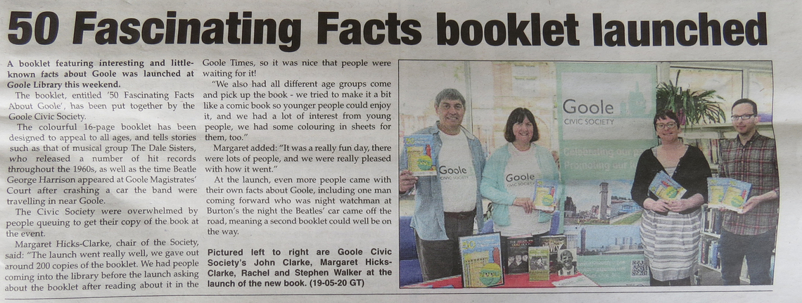 Goole Times coverage of 50 Fascinating Facts About Goole book launch