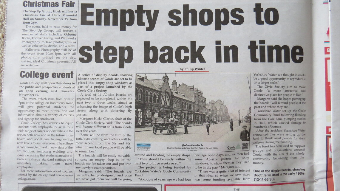Project launched to brighten up empty shops in Goole town centre