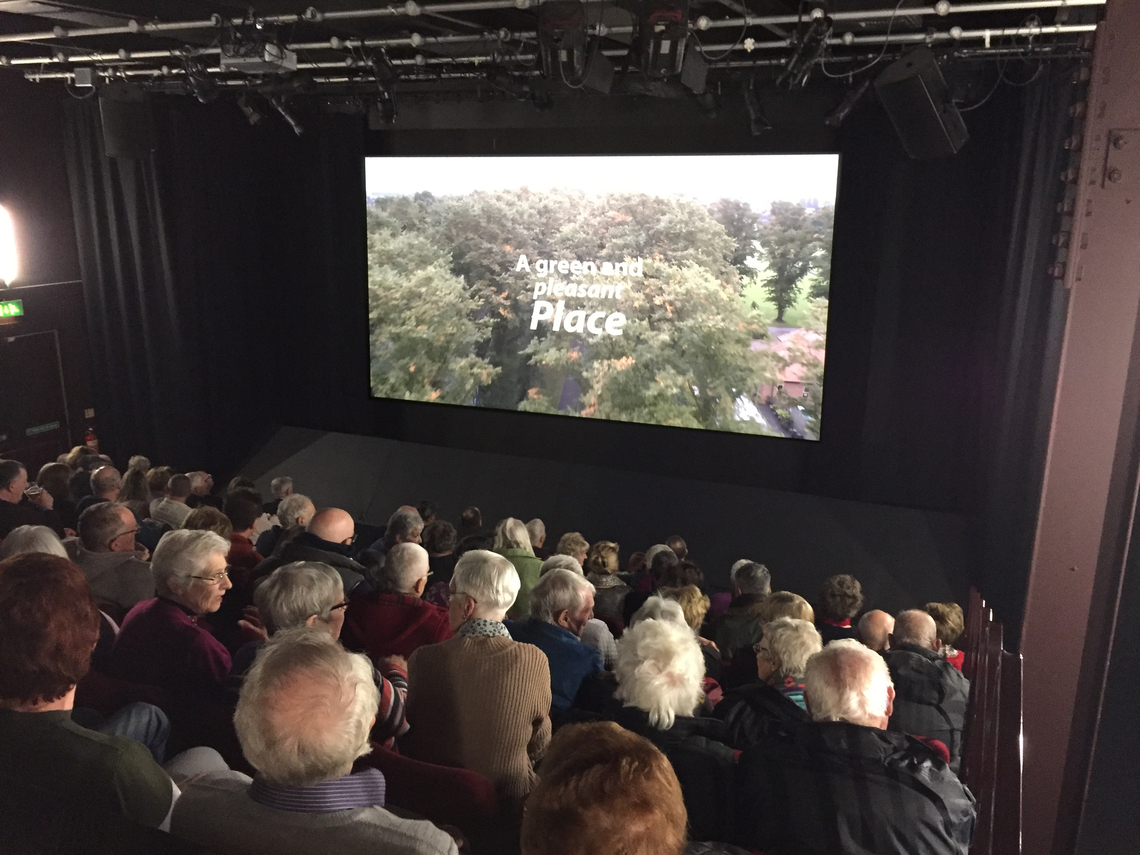 Audience at Junction Theatre Goole watch film made by Goole Civic Society