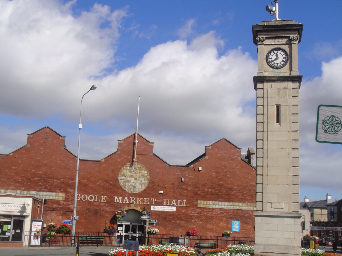 Goole market hall and clocktower