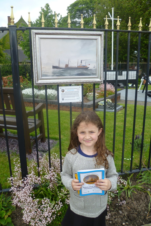 Sophie aged 6 walks Reuben Chappell Art Trail